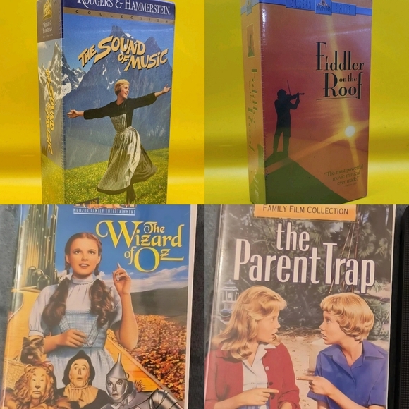 MGM Other - 4 VHS Musicals Lot Wizard of Oz Fisher on the Roof Parent Trap Sound of Music